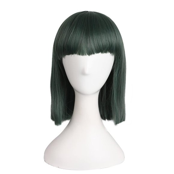 Women's 12" Short Straight Flat Bangs Bob Wig - Picture 1 of 3